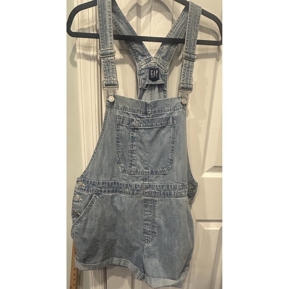 Womens Gap Denim Jeans Bib Overalls Shorts Shortalls Y2K Size Large